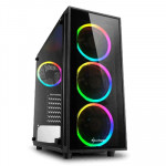 CABINET MIDDLE TOWER NO PSU - CABINET ATX SHARKOON TG4-RGB NERO 6SLOT 45,5X20X43CM 2X3,5'' 4X2,5'' 2XUSB3.0 4XVENTOLA-ARGB-120MM FINESTRA LATERALE - Borgaro Online