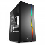 CABINET MIDDLE TOWER NO PSU - CABINET ATX SHARKOON RGB SLIDER NERO 7SLOT 40X19X45,6CM 2X3,5'' 5X2,5'' 2XUSB3.0 1XUSB2.0 FINESTRA LATERALE - Borgaro Online