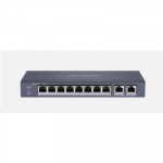 NETWORKING SWITCH FAST ETHERNET - SWITCH 8P LAN 10/100M RJ45 POE+2P GIGABIT RJ45 HIKVISION DS-3E0310P-E/M 802.3AF/AT, POE POWER BUDGET 60W-METALLICO - Borgaro Online