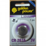 ACCESSORI BATTERIE - BATTERIA LITHIUM CR2016 TIPO BOTTONE GOLDENPOWER DA 3V ULTRAPIATTA - BLISTER 1 PZ. CR2016 BC1 - Borgaro Online