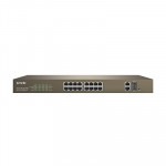 NETWORKING SWITCH FAST ETHERNET - SWITCH 16P LAN TENDA TEF1218P-16-250W 16P 10/100BASE TX SUPP. ALIM.POE-2P 10/100/1000BASE T+2P 1000BASE X SFP-250W- GAR.3 ANNI - Borgaro Online